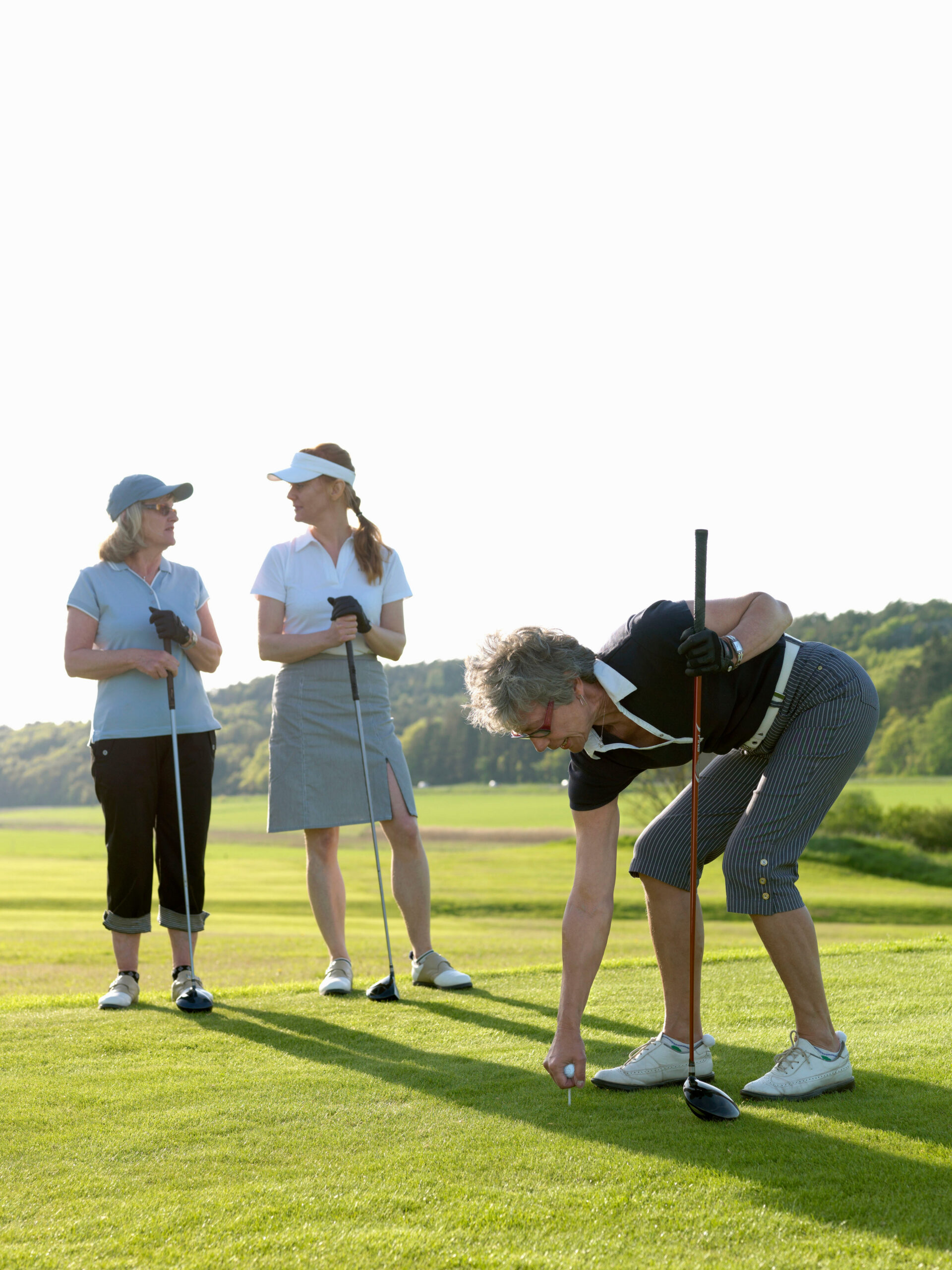 Three golf ladies at tee
